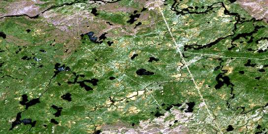 Ruisseau Lucky Strike Satellite Map 032J12 at 1:50,000 scale - National Topographic System of Canada (NTS) - Orthophoto