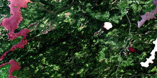 Lac Soscumica Satellite Map 032K03 at 1:50,000 scale - National Topographic System of Canada (NTS) - Orthophoto