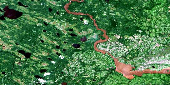 Lac Maurice Satellite Map 032K05 at 1:50,000 scale - National Topographic System of Canada (NTS) - Orthophoto