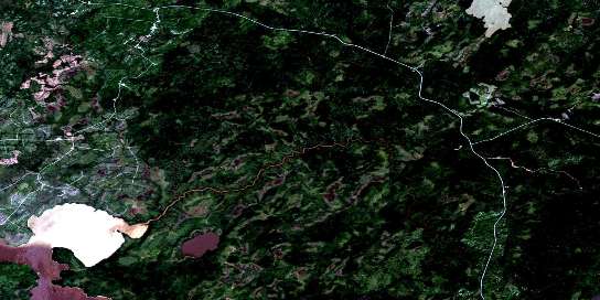 Lac Chabinoche Satellite Map 032K06 at 1:50,000 scale - National Topographic System of Canada (NTS) - Orthophoto