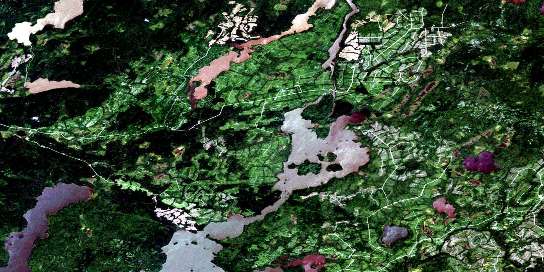 Lac Opataouaga Satellite Map 032K07 at 1:50,000 scale - National Topographic System of Canada (NTS) - Orthophoto