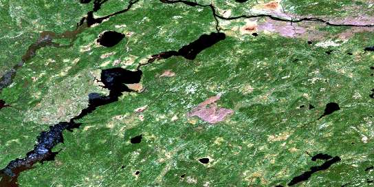 Lac Rocher Satellite Map 032K09 at 1:50,000 scale - National Topographic System of Canada (NTS) - Orthophoto
