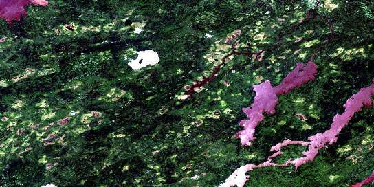 Lac Salamandre Satellite Map 032K10 at 1:50,000 scale - National Topographic System of Canada (NTS) - Orthophoto