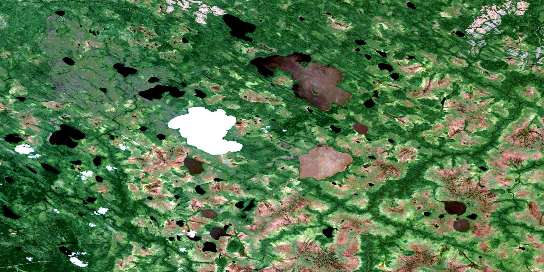 Lac Paul-Sauve Satellite Map 032L01 at 1:50,000 scale - National Topographic System of Canada (NTS) - Orthophoto