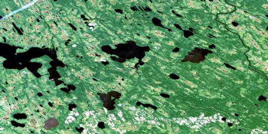 Lac Obamsca Satellite Map 032L08 at 1:50,000 scale - National Topographic System of Canada (NTS) - Orthophoto