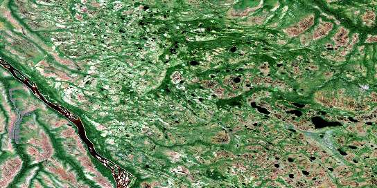 Lac Salomon Satellite Map 032L14 at 1:50,000 scale - National Topographic System of Canada (NTS) - Orthophoto