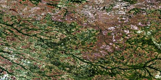 Riviere Natouacamisie Satellite Map 032M01 at 1:50,000 scale - National Topographic System of Canada (NTS) - Orthophoto