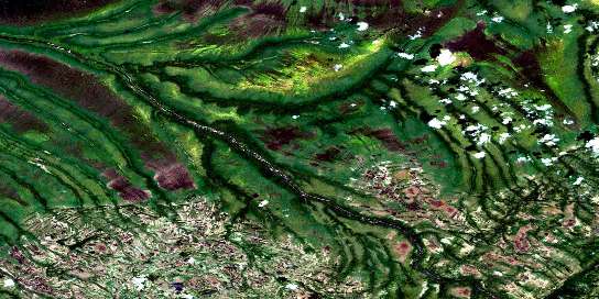 Riviere Iscouistic Satellite Map 032M03 at 1:50,000 scale - National Topographic System of Canada (NTS) - Orthophoto