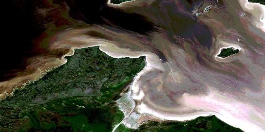 Cabbage Willows Bay Satellite Map 032M11 at 1:50,000 scale - National Topographic System of Canada (NTS) - Orthophoto