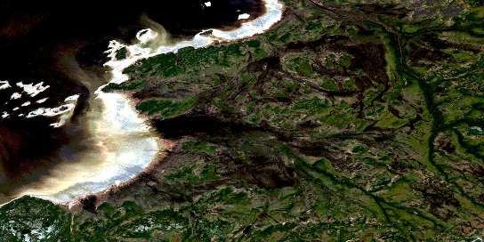 Boatswain Bay Satellite Map 032M15 at 1:50,000 scale - National Topographic System of Canada (NTS) - Orthophoto