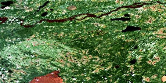 Riviere Ouasouagami Satellite Map 032N03 at 1:50,000 scale - National Topographic System of Canada (NTS) - Orthophoto