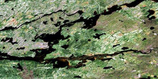 Lac Nemiscau Satellite Map 032N07 at 1:50,000 scale - National Topographic System of Canada (NTS) - Orthophoto
