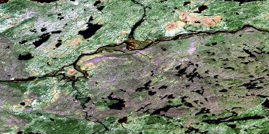 Lac De La Sicotiere Satellite Map 032N08 at 1:50,000 scale - National Topographic System of Canada (NTS) - Orthophoto
