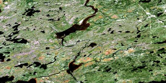 Lac Champion Satellite Map 032N09 at 1:50,000 scale - National Topographic System of Canada (NTS) - Orthophoto