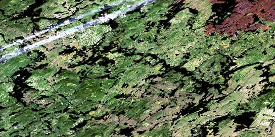 Lac Bellinger Satellite Map 032O08 at 1:50,000 scale - National Topographic System of Canada (NTS) - Orthophoto