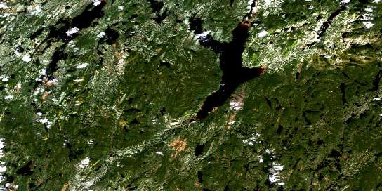 Lac Temiscamie Satellite Map 032P01 at 1:50,000 scale - National Topographic System of Canada (NTS) - Orthophoto