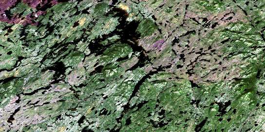 Lac Woollett Satellite Map 032P05 at 1:50,000 scale - National Topographic System of Canada (NTS) - Orthophoto