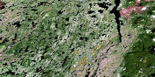 Lac Gochigami Satellite Map 032P11 at 1:50,000 scale - National Topographic System of Canada (NTS) - Orthophoto
