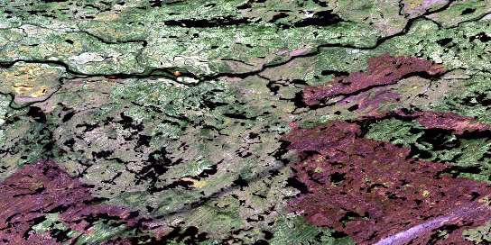 Lac Michaux Satellite Map 032P13 at 1:50,000 scale - National Topographic System of Canada (NTS) - Orthophoto