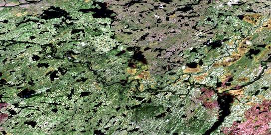Lac Chamic Satellite Map 032P14 at 1:50,000 scale - National Topographic System of Canada (NTS) - Orthophoto