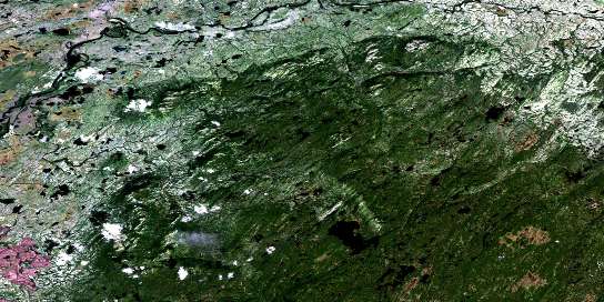 Lac Mantouchiche Satellite Map 032P15 at 1:50,000 scale - National Topographic System of Canada (NTS) - Orthophoto