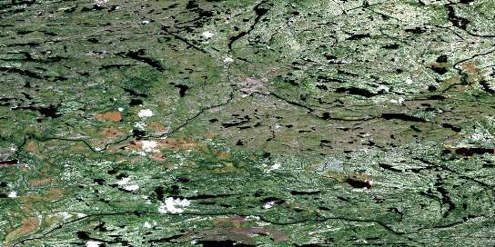 Lac Dullos Satellite Map 033B13 at 1:50,000 scale - National Topographic System of Canada (NTS) - Orthophoto