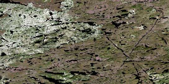 Lac Philibert Satellite Map 033B16 at 1:50,000 scale - National Topographic System of Canada (NTS) - Orthophoto