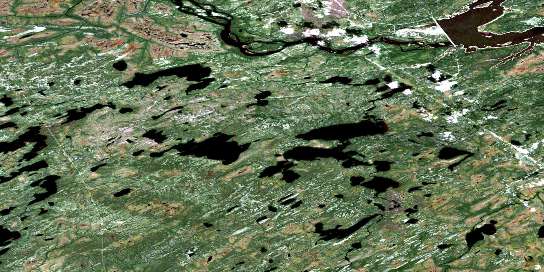 Lac Anatacau Satellite Map 033C02 at 1:50,000 scale - National Topographic System of Canada (NTS) - Orthophoto