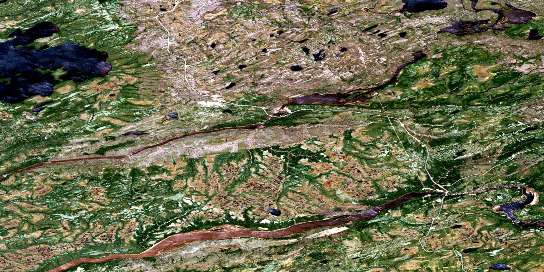 Lac Duxbury Satellite Map 033C06 at 1:50,000 scale - National Topographic System of Canada (NTS) - Orthophoto
