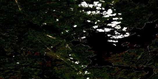 Lac Kauputauchechun Satellite Map 033C07 at 1:50,000 scale - National Topographic System of Canada (NTS) - Orthophoto