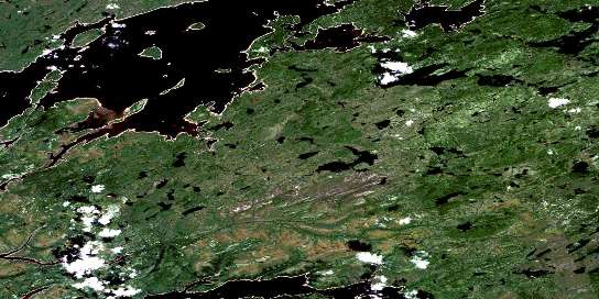 Lac Wapamisk Satellite Map 033C08 at 1:50,000 scale - National Topographic System of Canada (NTS) - Orthophoto