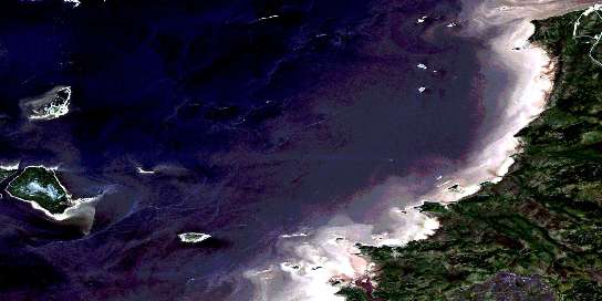 Eastmain Satellite Map 033D02 at 1:50,000 scale - National Topographic System of Canada (NTS) - Orthophoto