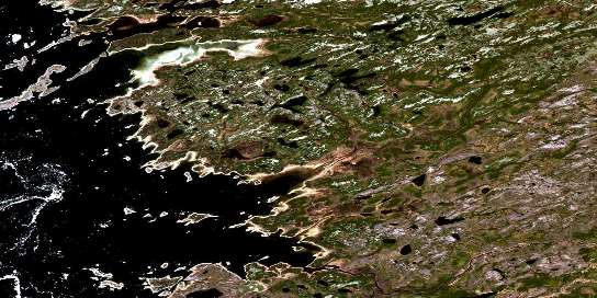 Moar Bay Satellite Map 033D15 at 1:50,000 scale - National Topographic System of Canada (NTS) - Orthophoto