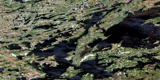 Lac Sakami Satellite Map 033F07 at 1:50,000 scale - National Topographic System of Canada (NTS) - Orthophoto