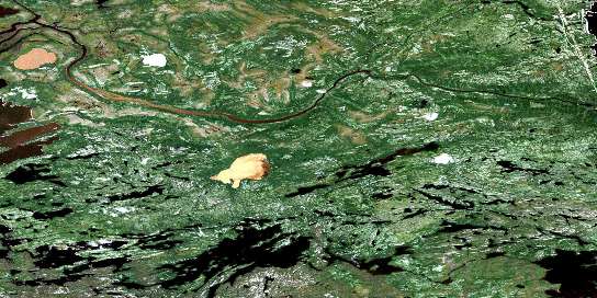 Lac De Vaulx Satellite Map 033F08 at 1:50,000 scale - National Topographic System of Canada (NTS) - Orthophoto