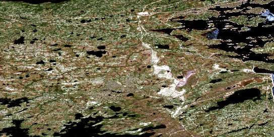 Lac Vion Satellite Map 033F12 at 1:50,000 scale - National Topographic System of Canada (NTS) - Orthophoto