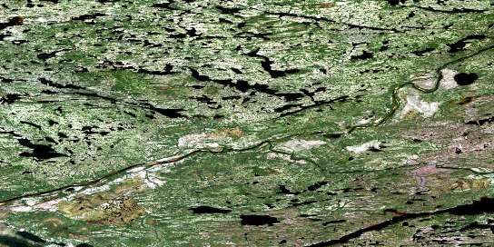 Lac Goffreteau Satellite Map 033J05 at 1:50,000 scale - National Topographic System of Canada (NTS) - Orthophoto