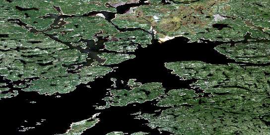 Ruisseau Barneuf Satellite Map 033K01 at 1:50,000 scale - National Topographic System of Canada (NTS) - Orthophoto