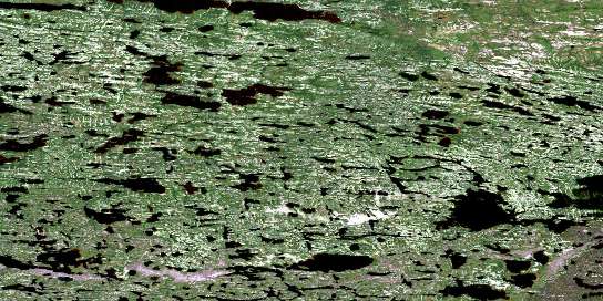 Lac Awahagats Satellite Map 033K06 at 1:50,000 scale - National Topographic System of Canada (NTS) - Orthophoto
