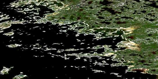 Pointe Kakachischuane Satellite Map 033L03 at 1:50,000 scale - National Topographic System of Canada (NTS) - Orthophoto