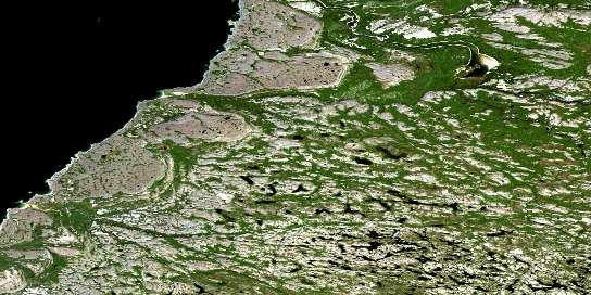 Lac Desjardins Satellite Map 033N15 at 1:50,000 scale - National Topographic System of Canada (NTS) - Orthophoto