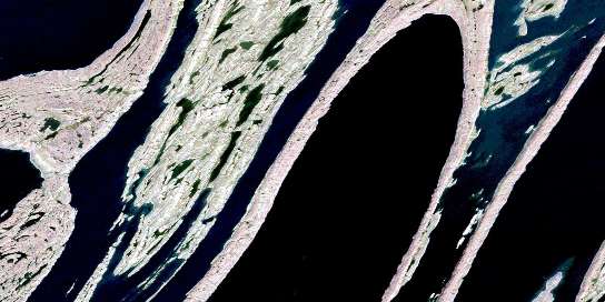 Upper Wetalltok Bay Satellite Map 034D03 at 1:50,000 scale - National Topographic System of Canada (NTS) - Orthophoto