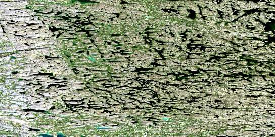 Lac Pages Satellite Map 034F01 at 1:50,000 scale - National Topographic System of Canada (NTS) - Orthophoto
