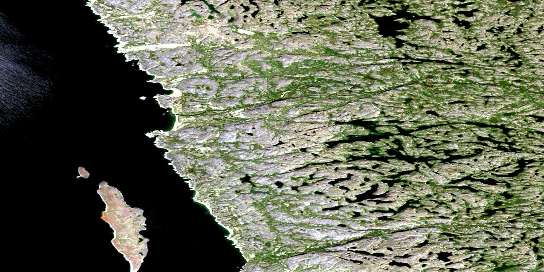 Mctavish Island Satellite Map 034F10 at 1:50,000 scale - National Topographic System of Canada (NTS) - Orthophoto