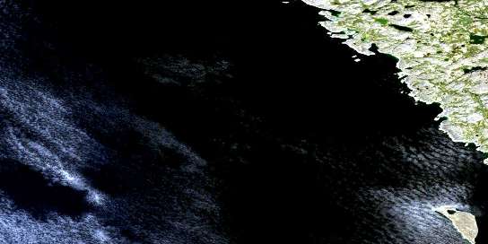 Cotter Island Satellite Map 034F14 at 1:50,000 scale - National Topographic System of Canada (NTS) - Orthophoto