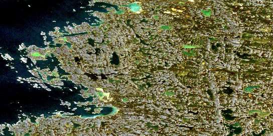 Cap Aupaluk Satellite Map 034N14 at 1:50,000 scale - National Topographic System of Canada (NTS) - Orthophoto