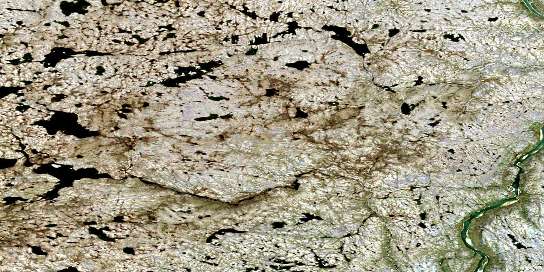 Lac Rahin Satellite Map 034P15 at 1:50,000 scale - National Topographic System of Canada (NTS) - Orthophoto
