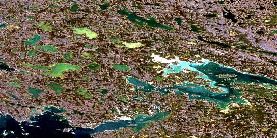 Puvirnituq Satellite Map 035C03 at 1:50,000 scale - National Topographic System of Canada (NTS) - Orthophoto