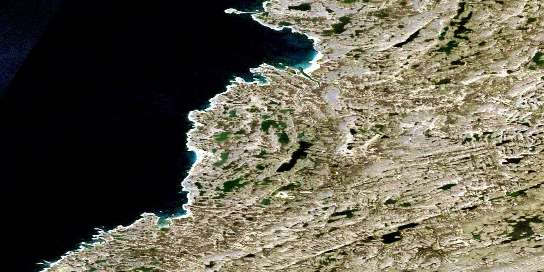 Kettlestone Bay Satellite Map 035F04 at 1:50,000 scale - National Topographic System of Canada (NTS) - Orthophoto