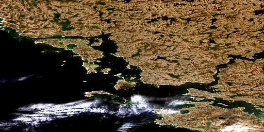 Air photo: Kovik Bay Satellite Image map 035F12 at 1:50,000 Scale